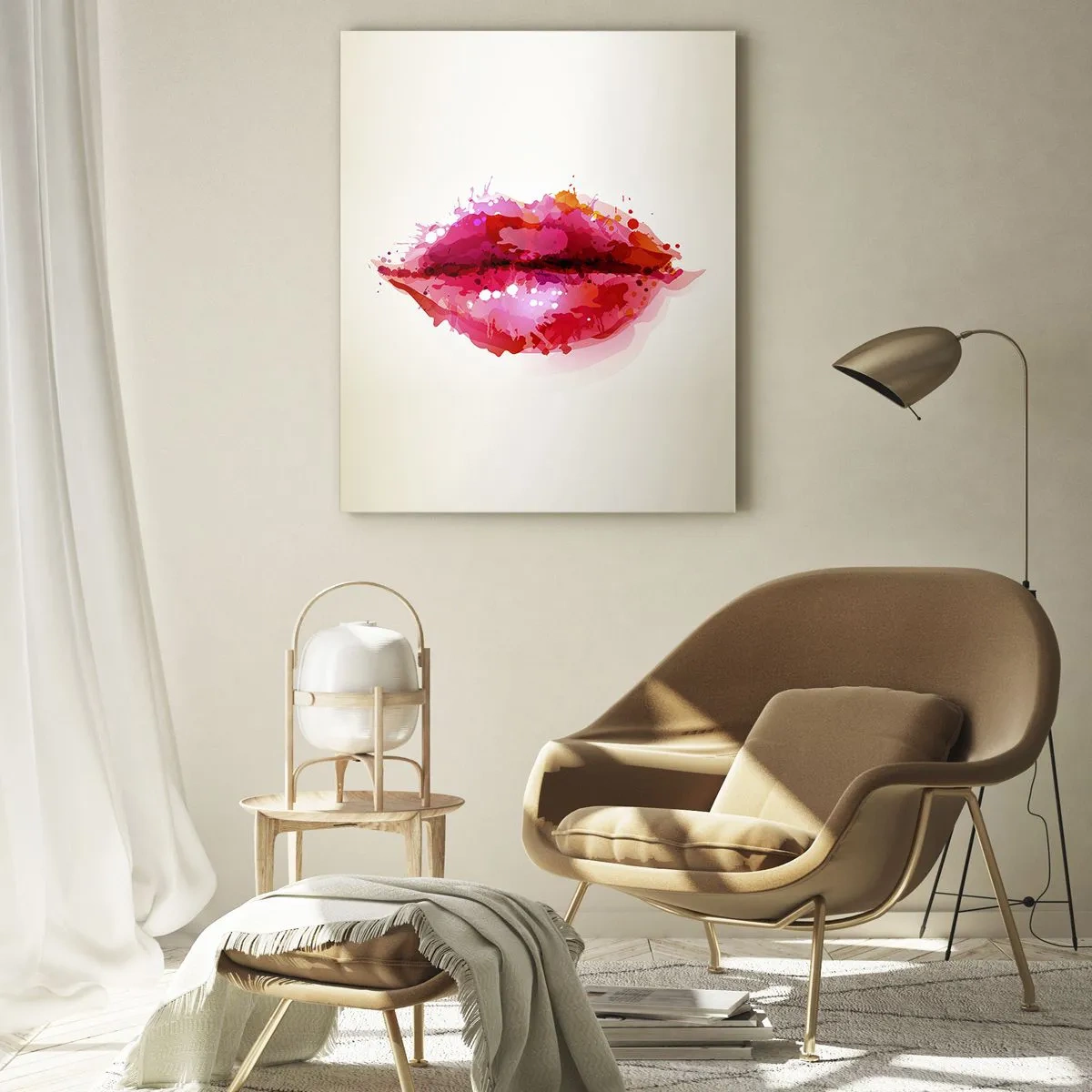 Schilderen op glas - Een roodachtige tint rood - 50x70 cm