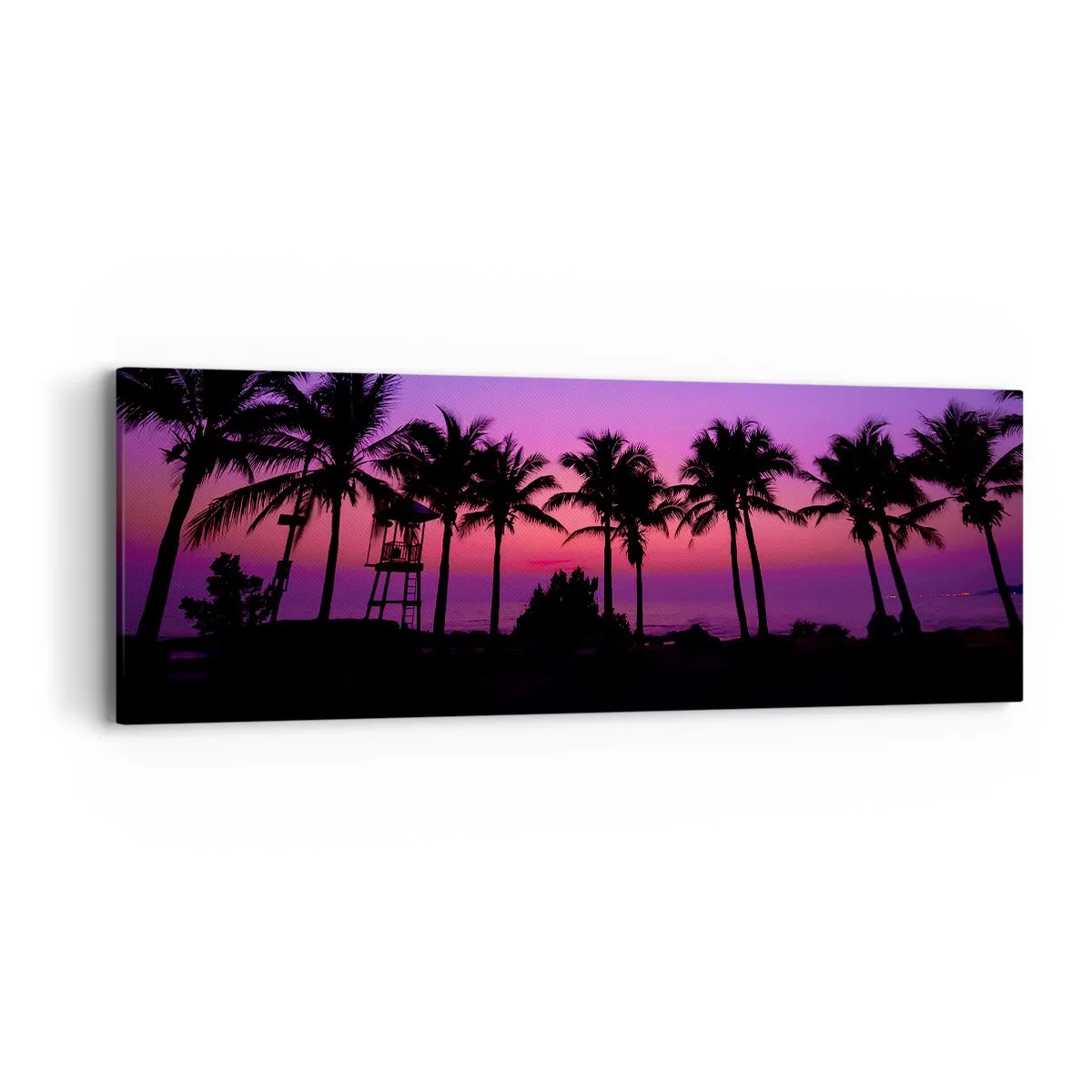 Schilderen op canvas - Avond onder de palmbomen - 90x30 cm