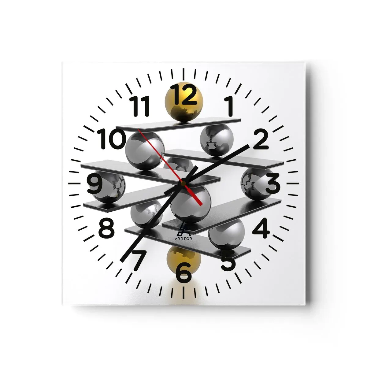Wandklok - Klok - Goud-zilver balans - 40x40 cm