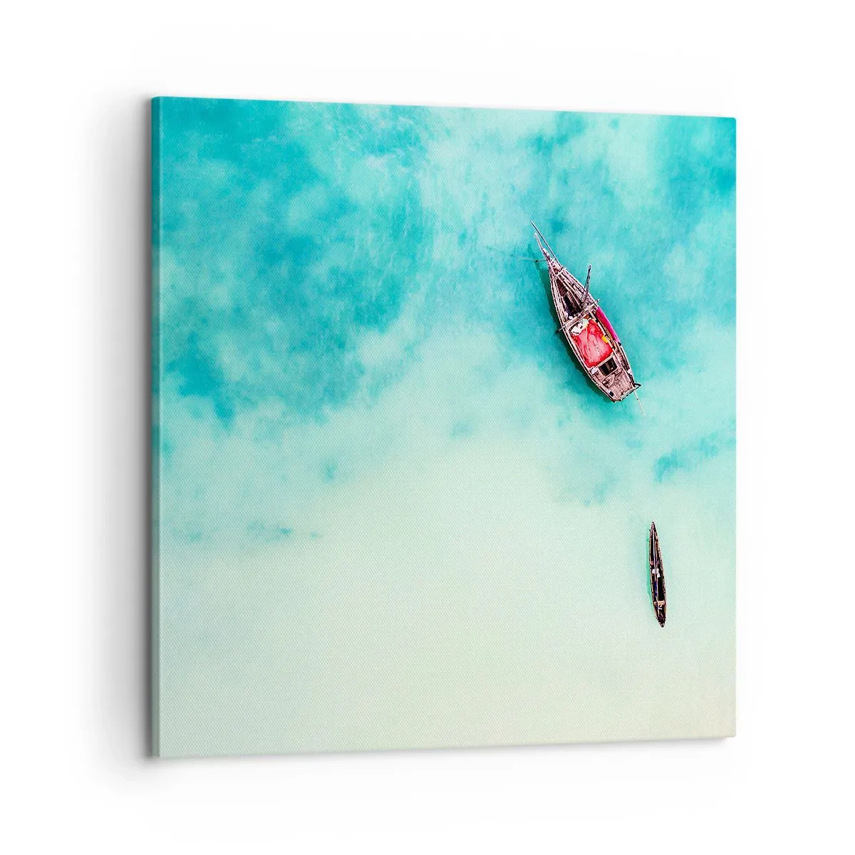 Schilderen op canvas - Want op de stranden van Zanzibar, wanneer het teveel aan water ... - 60x60 cm