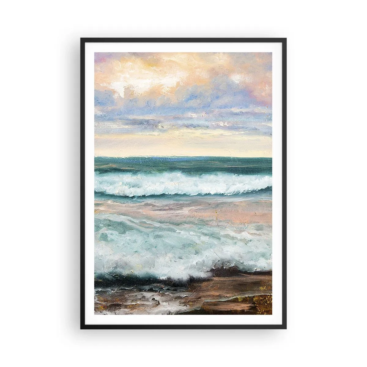 Poster in een zwarte lijst - Hier maak je je ziel glad - 70x100 cm