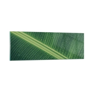 Schilderen op glas - De structuur van groen - 90x30 cm
