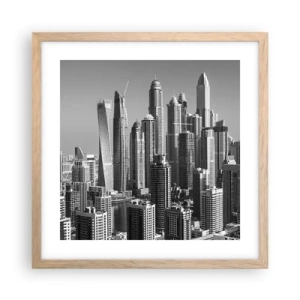 Een poster in een licht eiken lijst - Stad in de woestijn - 40x40 cm