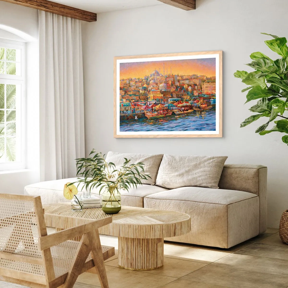 Een poster in een licht eiken lijst - Istanboel verhaal - 70x50 cm