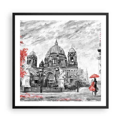 Poster in een zwarte lijst - Berlijn bijeenkomst - 60x60 cm