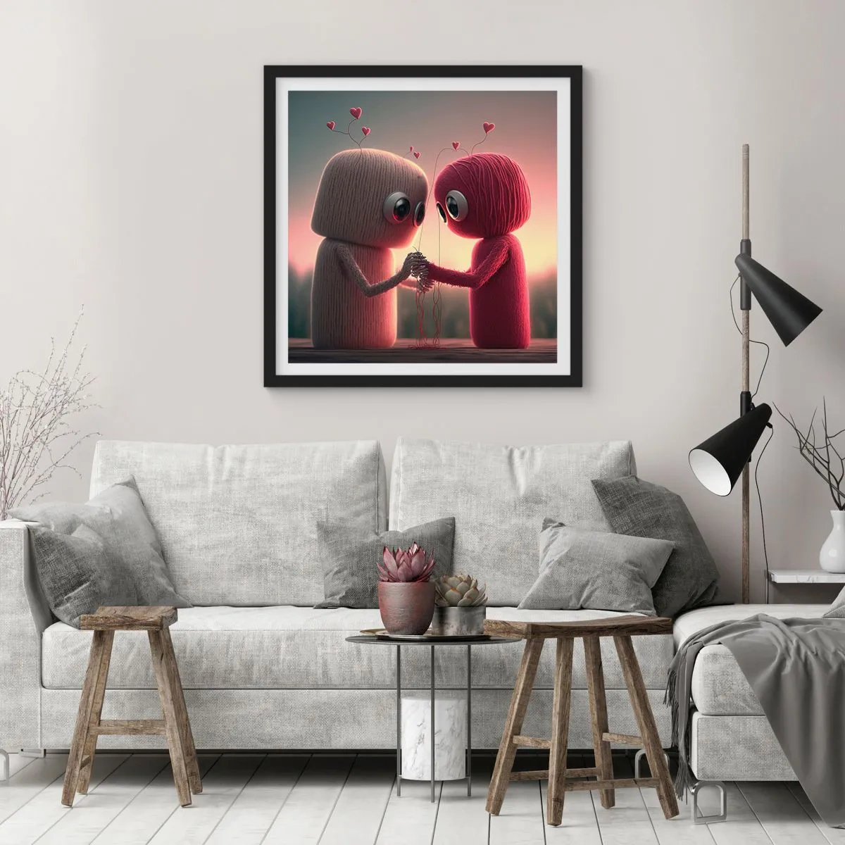 Poster in een zwarte lijst - Iedereen mag liefhebben - 40x40 cm