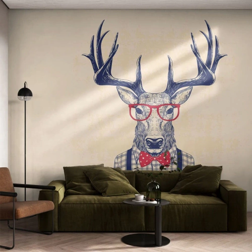 Fotobehang op maat Premium Sand - Een grappig extravaganza - Abstractie, Hert, Hipster