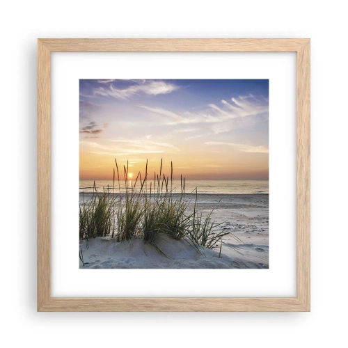 Een poster in een licht eiken lijst - Kijk, denk, voel - 30x30 cm