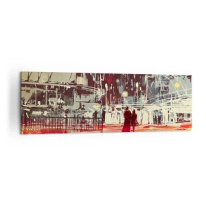 Schilderen op canvas - Een grote stadsoversteek - 160x50 cm