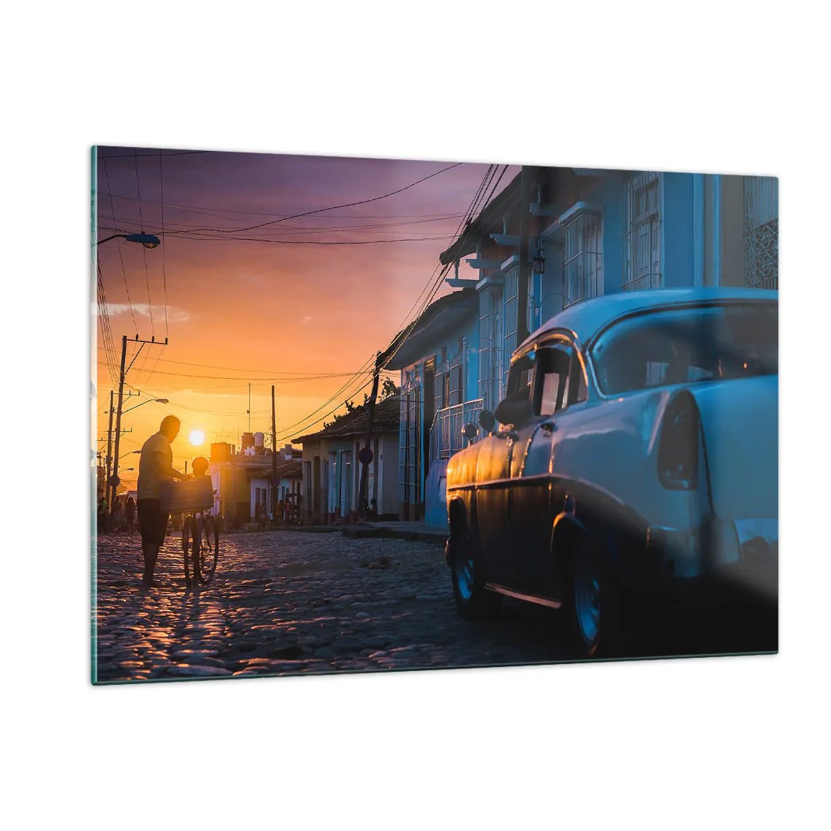 Schilderen op glas - De tijd vertraagt hier - 120x80 cm