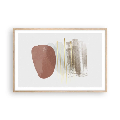 Een poster in een licht eiken lijst - Abstracte zuilengalerij - 91x61 cm