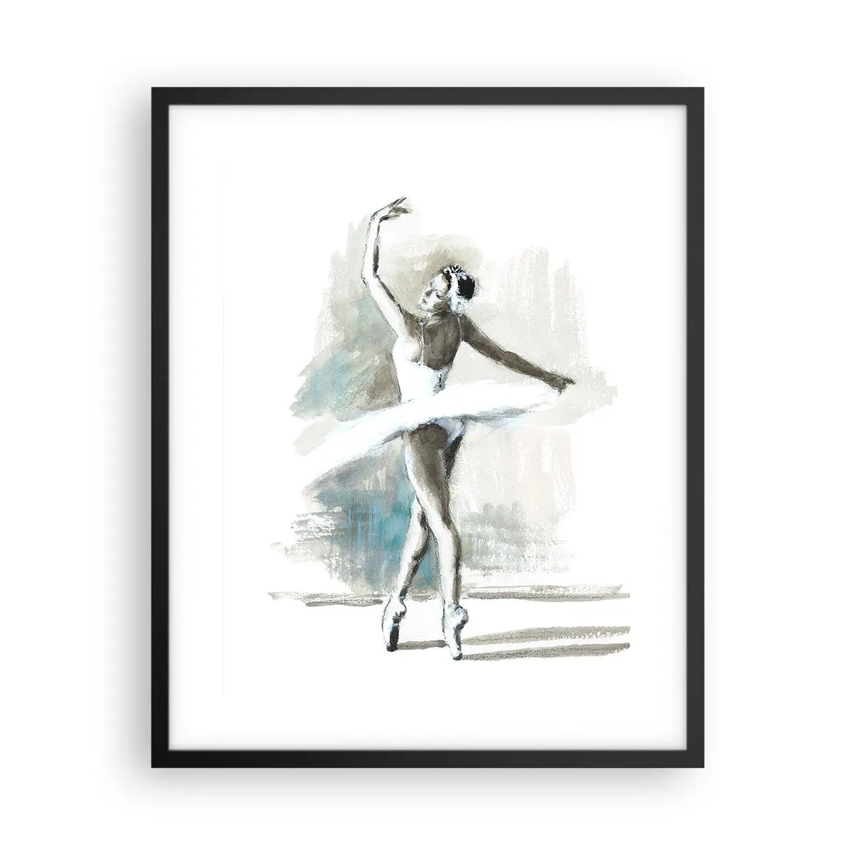 Poster in een zwarte lijst - Betoverd in een zwaan - 40x50 cm