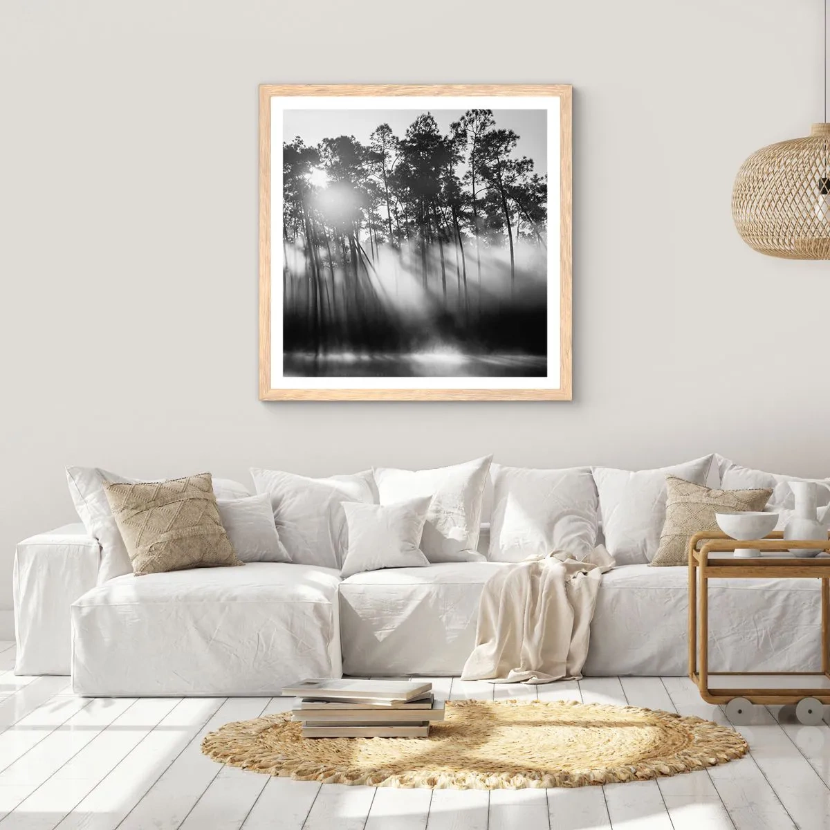 Een poster in een licht eiken lijst - Niet te stoppen zon - 30x30 cm