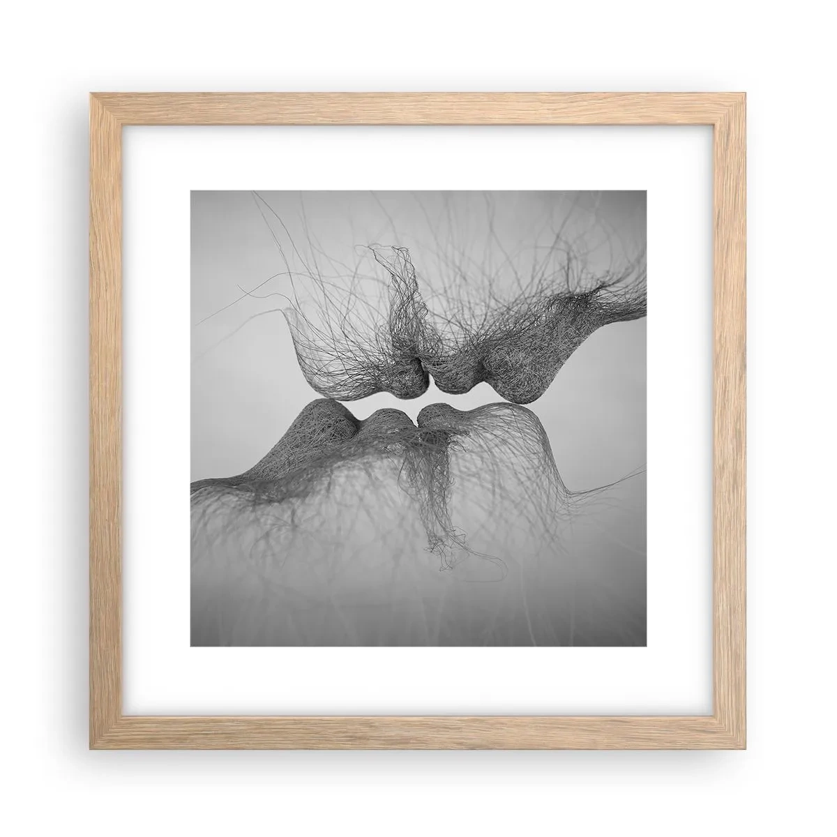 Een poster in een licht eiken lijst - Kus van de wind - 30x30 cm