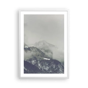 Poster in een witte lijst - Mistige vallei - 50x70 cm