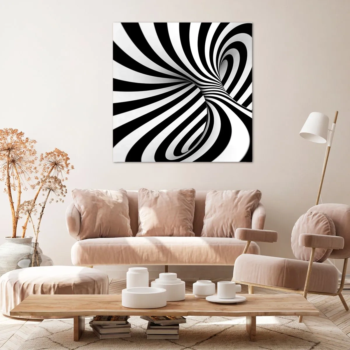 Schilderen op canvas - Compositie: dansende ruimte - 60x60 cm
