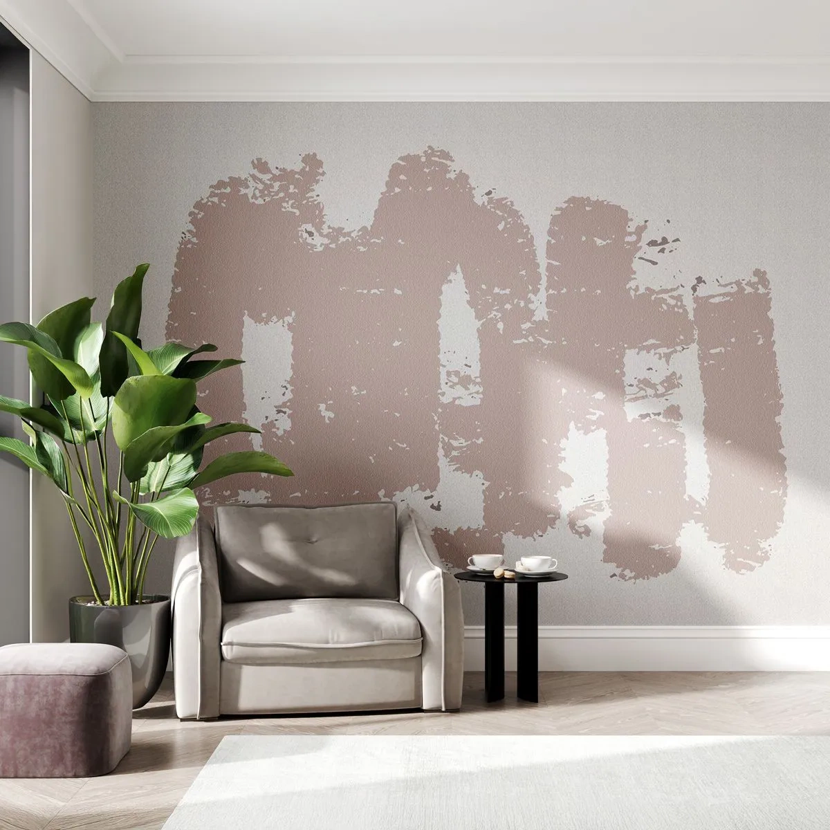Fotobehang Standard Eco - Abstractie in zachtroze - Abstractie, Leeg, Minimalisme - 150x105 cm
