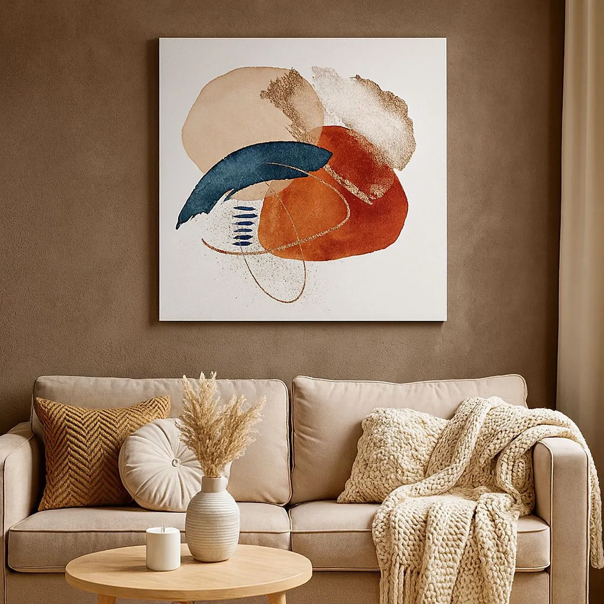 Schilderen op canvas - Ovale compositie - 30x30 cm