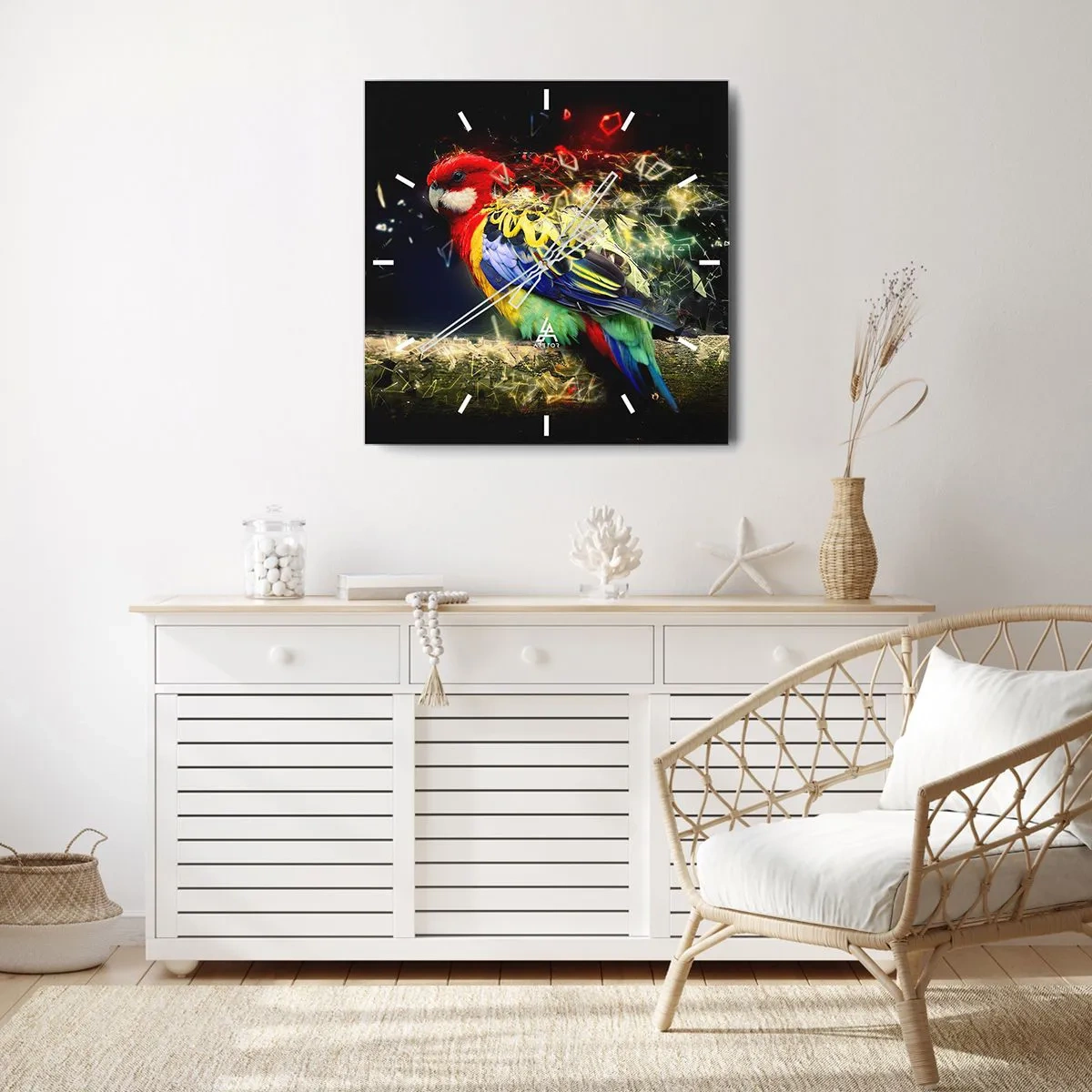 Wandklok - Klok - Boodschapper van uitstraling - 40x40 cm