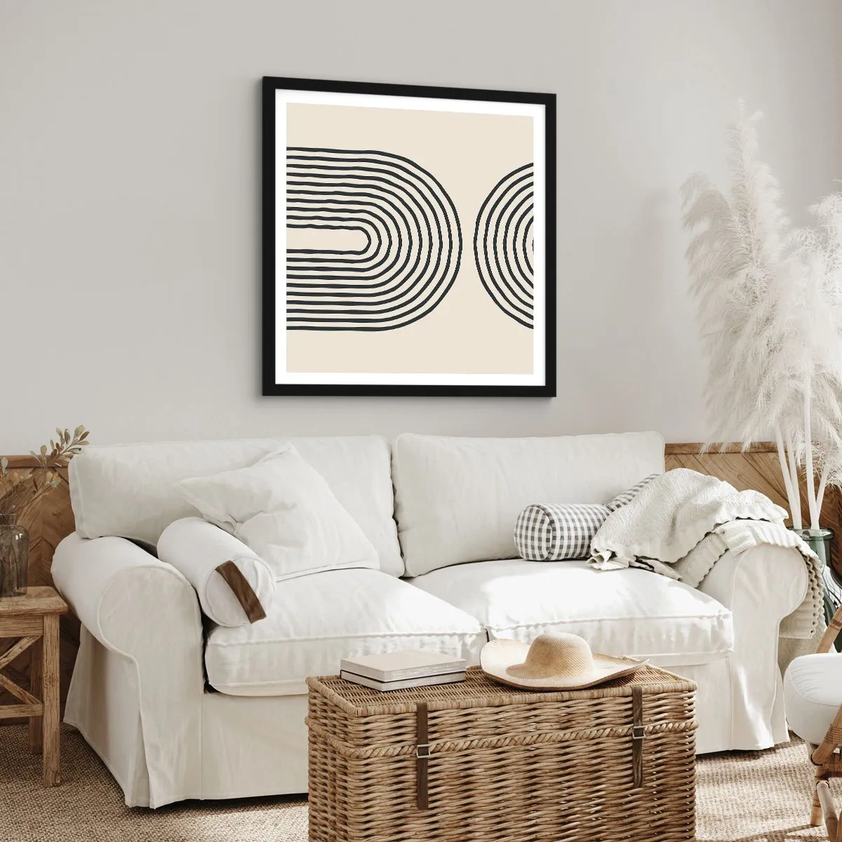Poster in een zwarte lijst - In een ogenblik ... - 30x30 cm