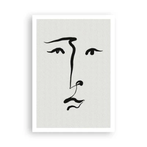Poster - Portret met één lijn - 70x100 cm