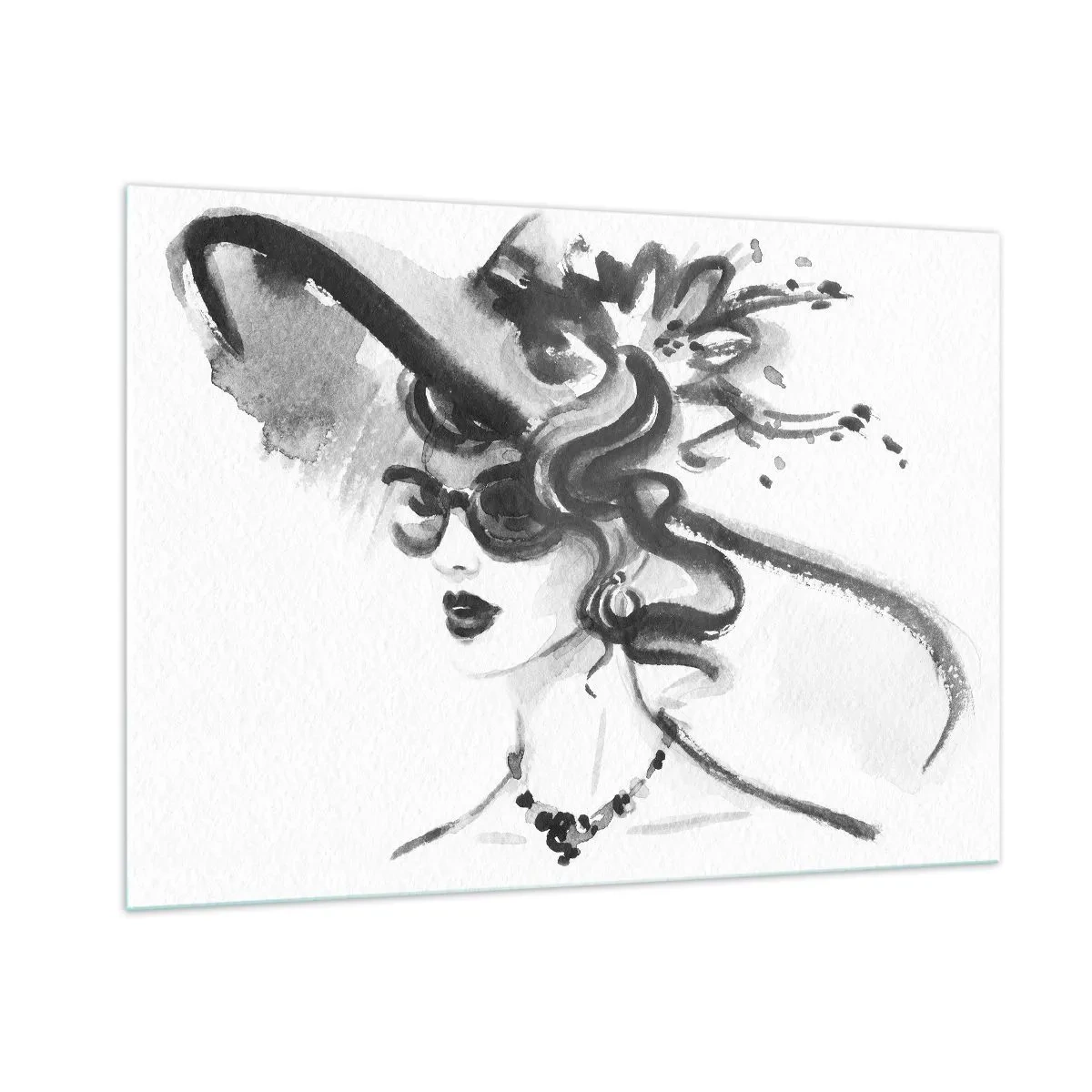 Schilderen op glas - Een dame met karakter - 100x70 cm