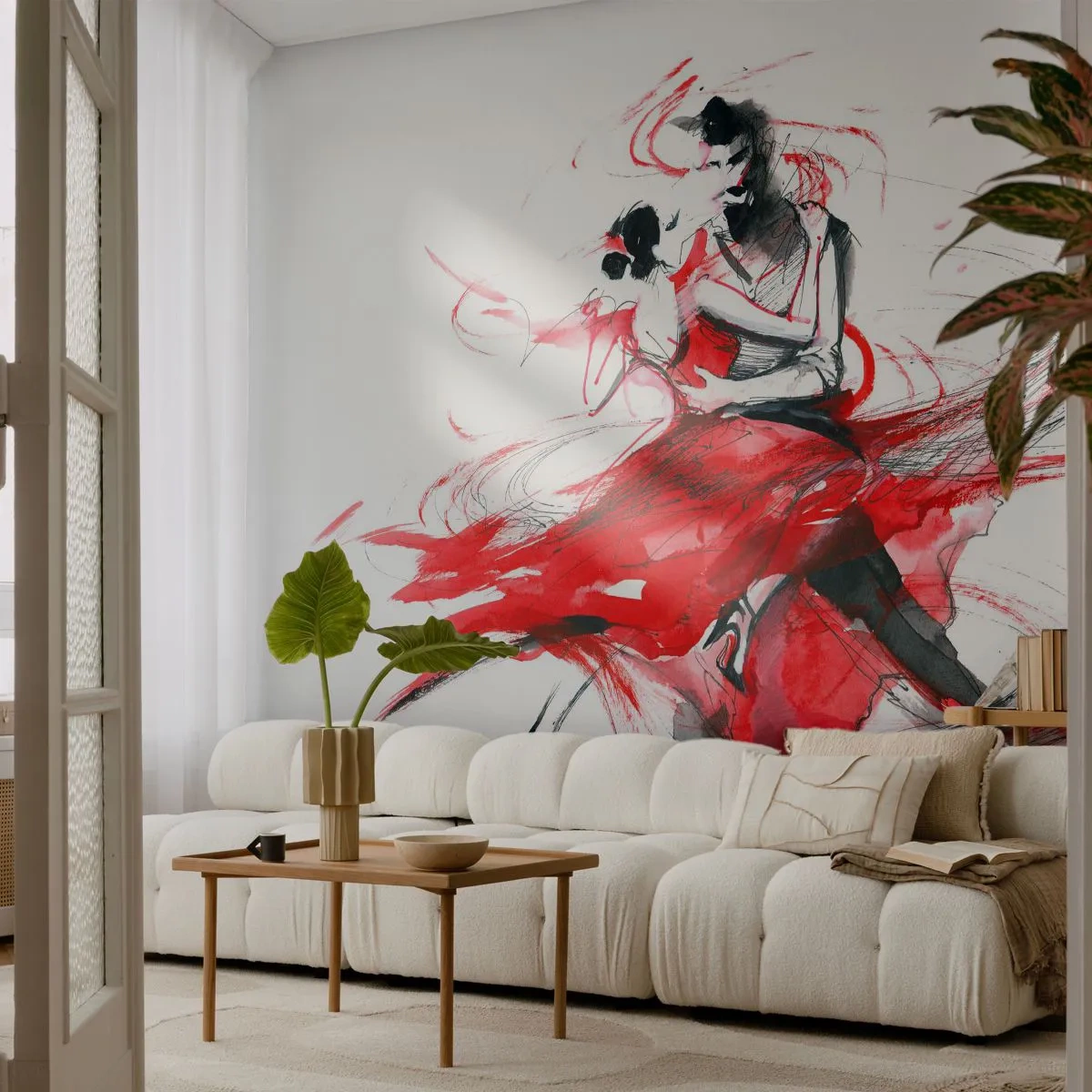 Zelfklevend Fotobehang Deluxe Sticker - Tango - het ritme van passie - Abstractie, Dans, Danser - 250x175 cm