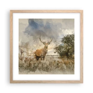 Een poster in een licht eiken lijst - Waardigheid - kracht - waardigheid - 40x40 cm