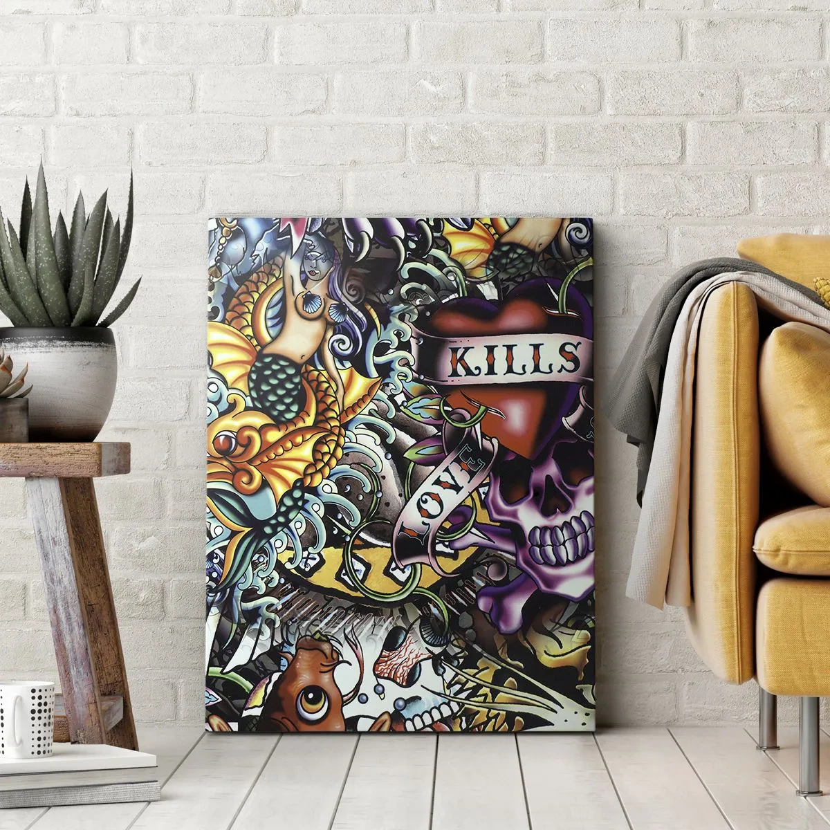 Schilderen op canvas - De droom van de tatoeëerder - 50x70 cm