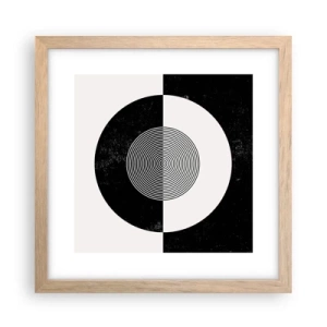 Een poster in een licht eiken lijst - Harmonie in zwart-wit - 30x30 cm