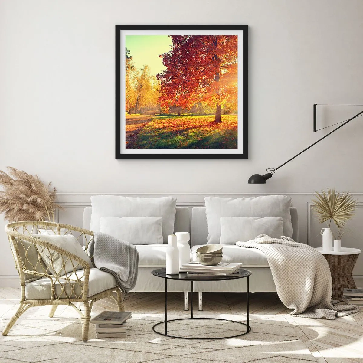 Poster in een zwarte lijst - Rood is mooi - 30x30 cm