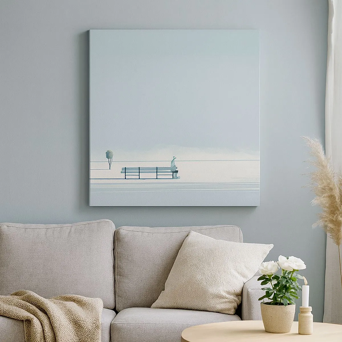 Schilderen op canvas - Ja, ik wacht. - 30x30 cm