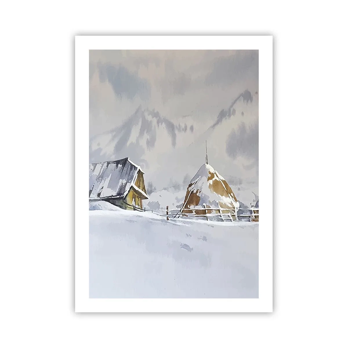 Poster - In een besneeuwde vallei - 50x70 cm