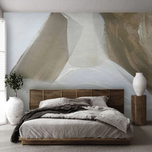 Fotobehang Standard Eco - Een golf van wit - Helder, Deel, Minimalistisch - 400x280 cm