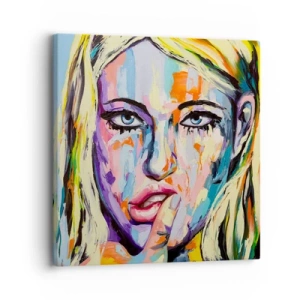 Schilderen op canvas - Kijk haar recht in de ogen - 30x30 cm