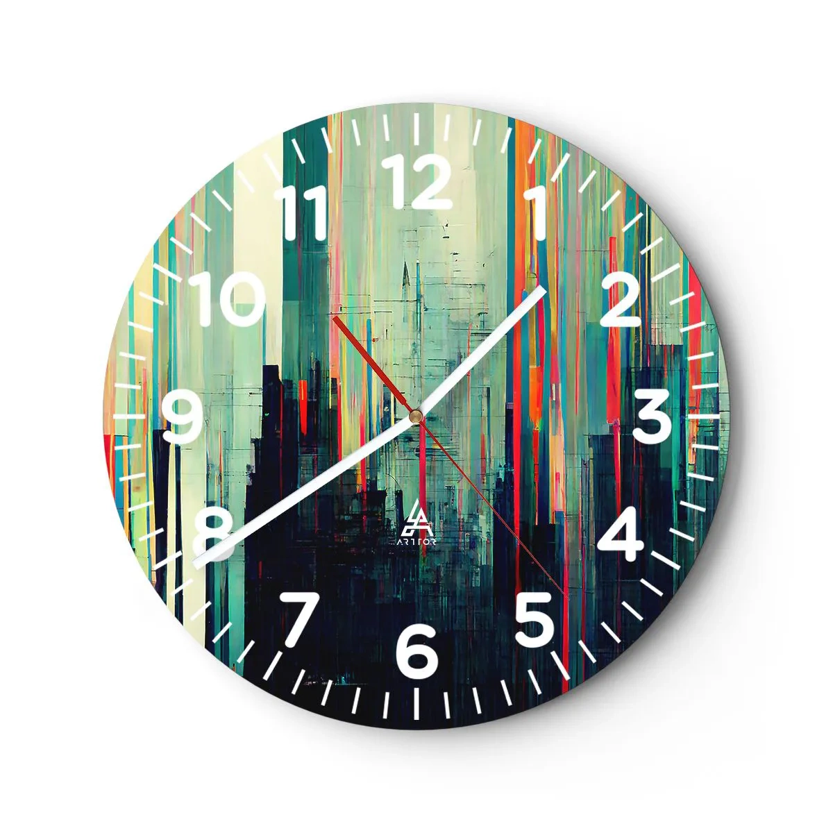 Wandklok - Klok - Futuristische stad - 40x40 cm