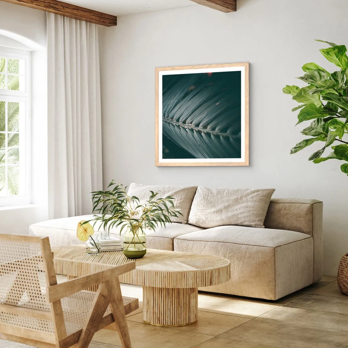 Een poster in een licht eiken lijst - De precisie van de natuur - 30x30 cm