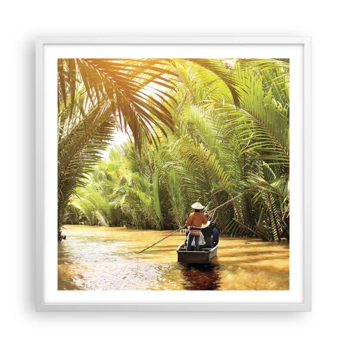 Poster in een witte lijst - Een palmravijn langs - 60x60 cm