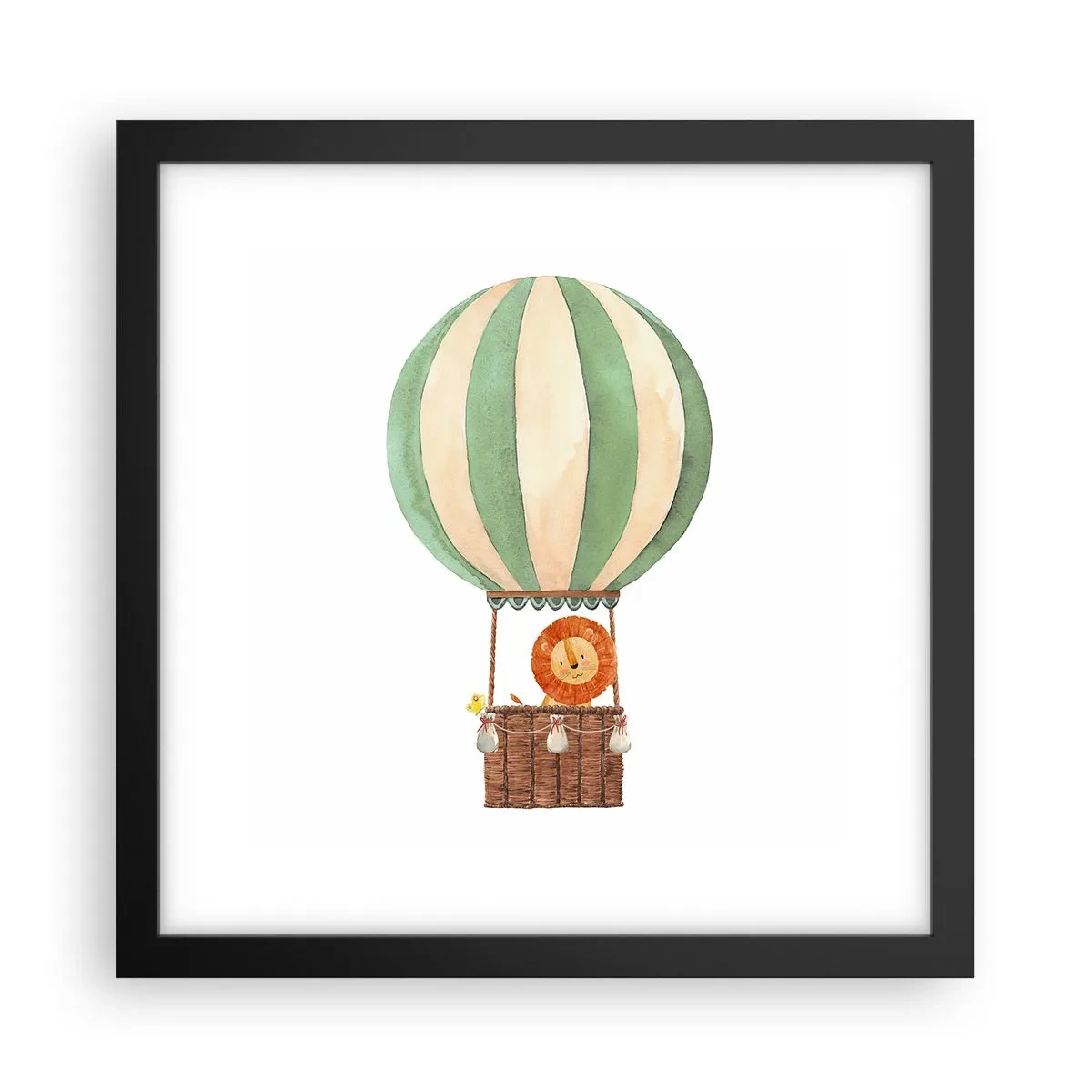 Poster in een zwarte lijst - Leons reizen - 30x30 cm