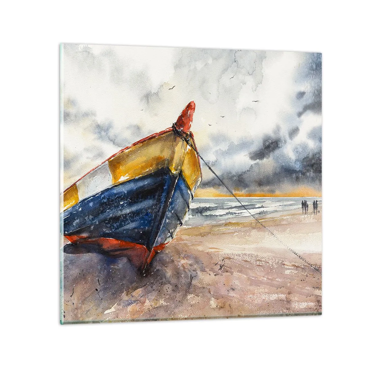 Schilderen op glas - Rust aan de kust - 50x50 cm