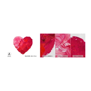 Fotobehang Monster Premium Sand - Alles wat je nodig hebt is liefde - Abstractie, Rood hart, Symbool van liefde - 100x30 cm