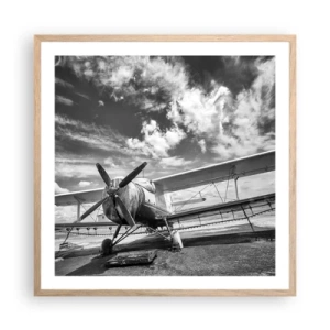 Een poster in een licht eiken lijst - Ik kan niet wachten! - 60x60 cm