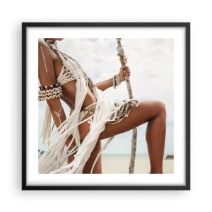 Poster in een zwarte lijst - Een priesteres van de zon - 50x50 cm