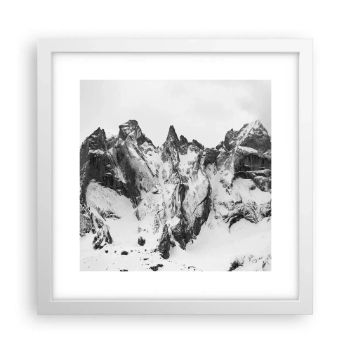 Poster in een witte lijst - Granieten gevaarlijke nok - 30x30 cm