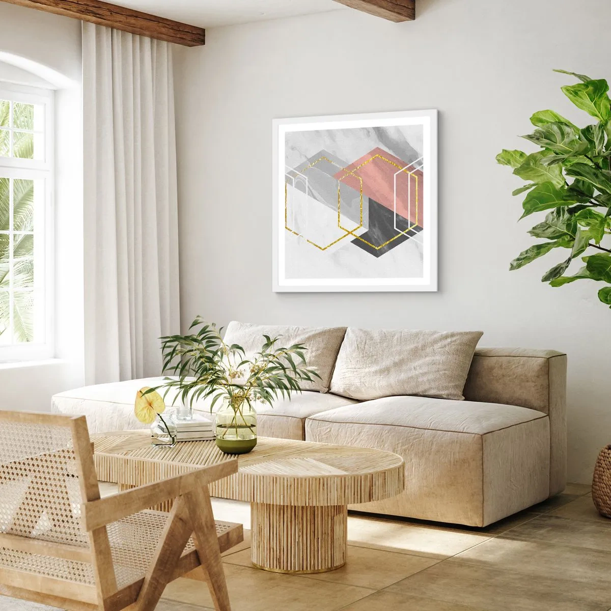 Poster in een witte lijst - Keten samenstelling - 60x60 cm