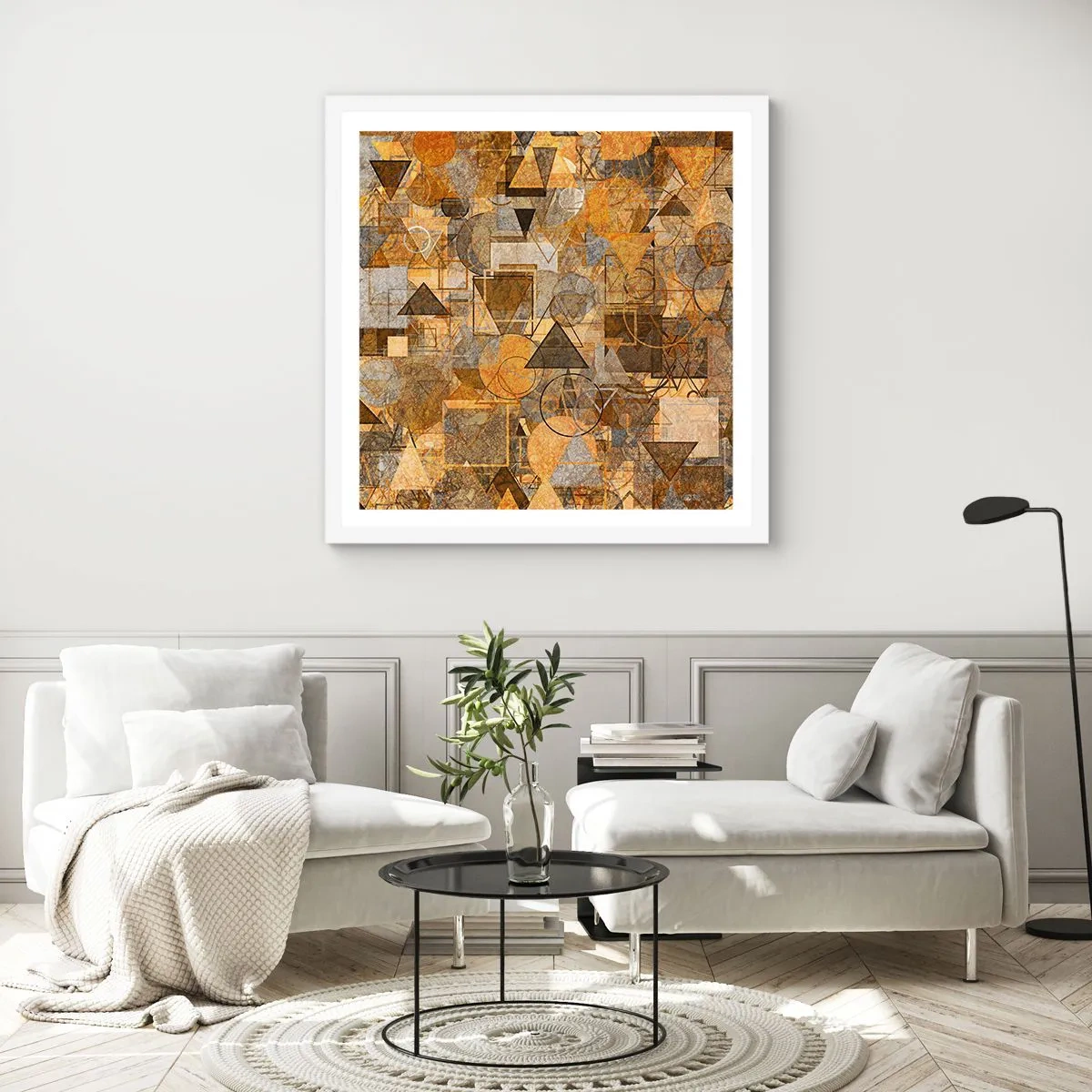 Poster in een witte lijst - De wereld in vorm - 30x30 cm