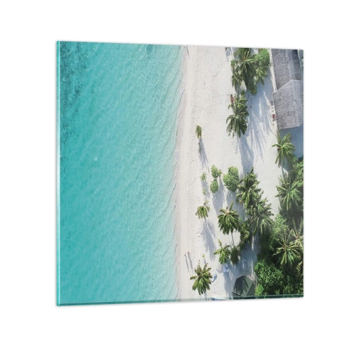 Schilderen op glas - Een vakantie in het paradijs - 30x30 cm