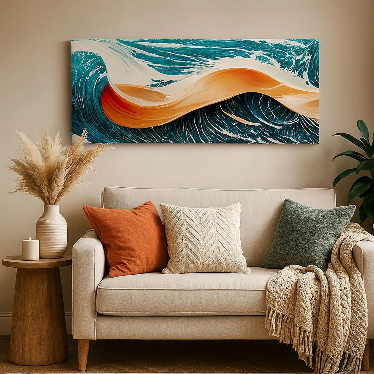 Schilderen op canvas - De droom van elke surfer - 100x40 cm