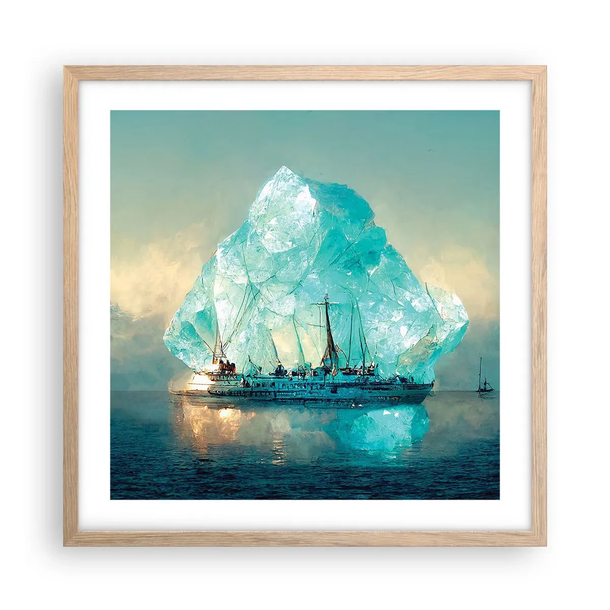 Een poster in een licht eiken lijst - Arctische diamant - 50x50 cm
