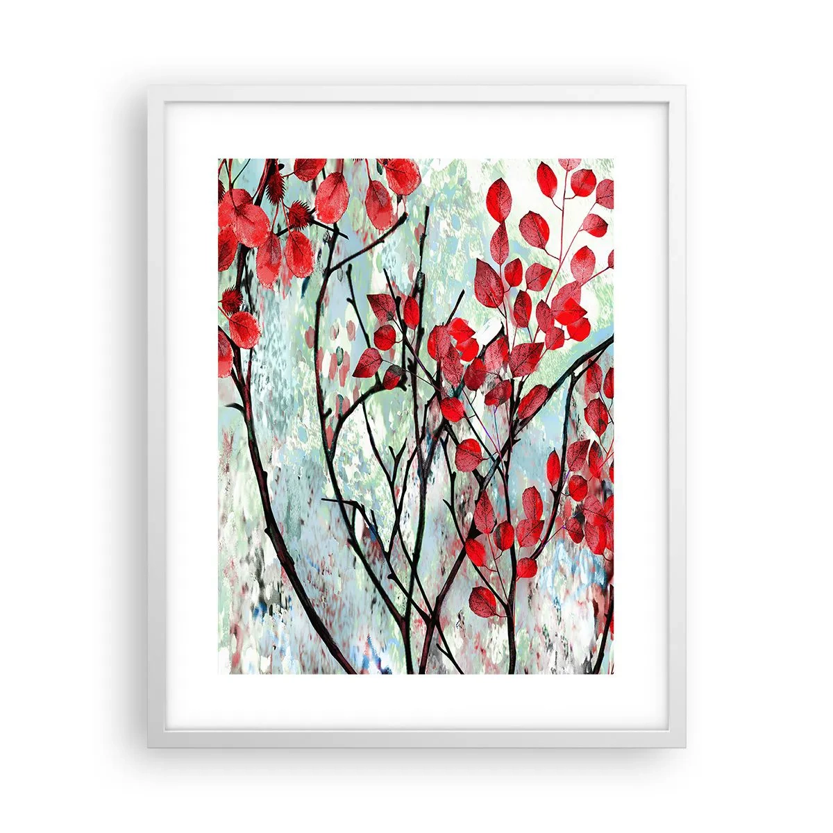 Poster in een witte lijst - Boom in scharlaken - 40x50 cm